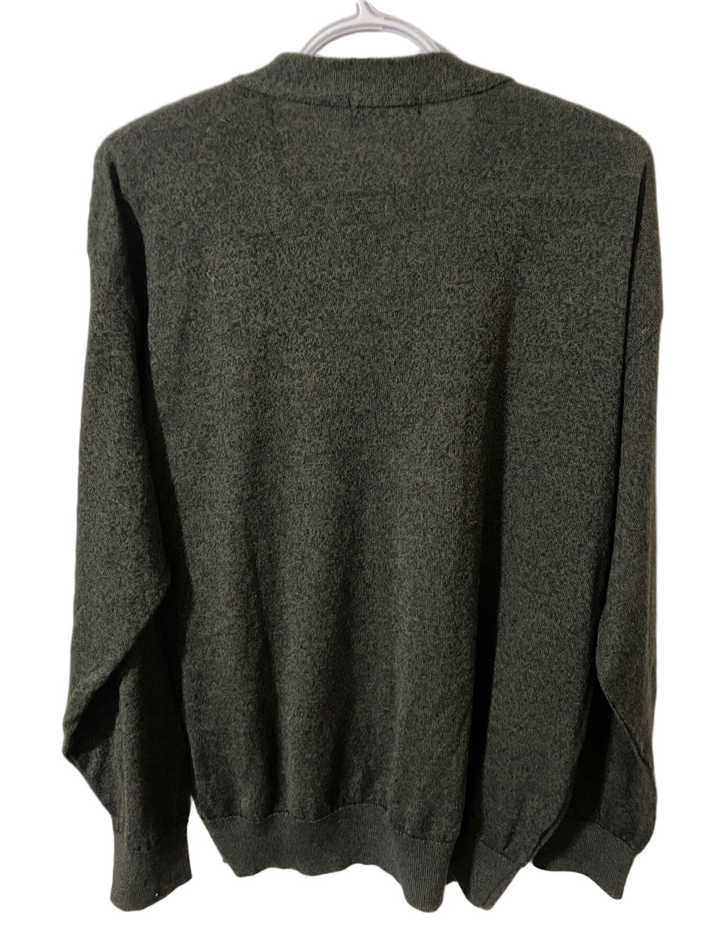 Vintage Cooper Wool Blend Grey With Green Detail Cardigan Sweater Size M - Picture 7 of 7